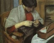 奥古斯特 马克 : Elisabeth Gerhard sewing